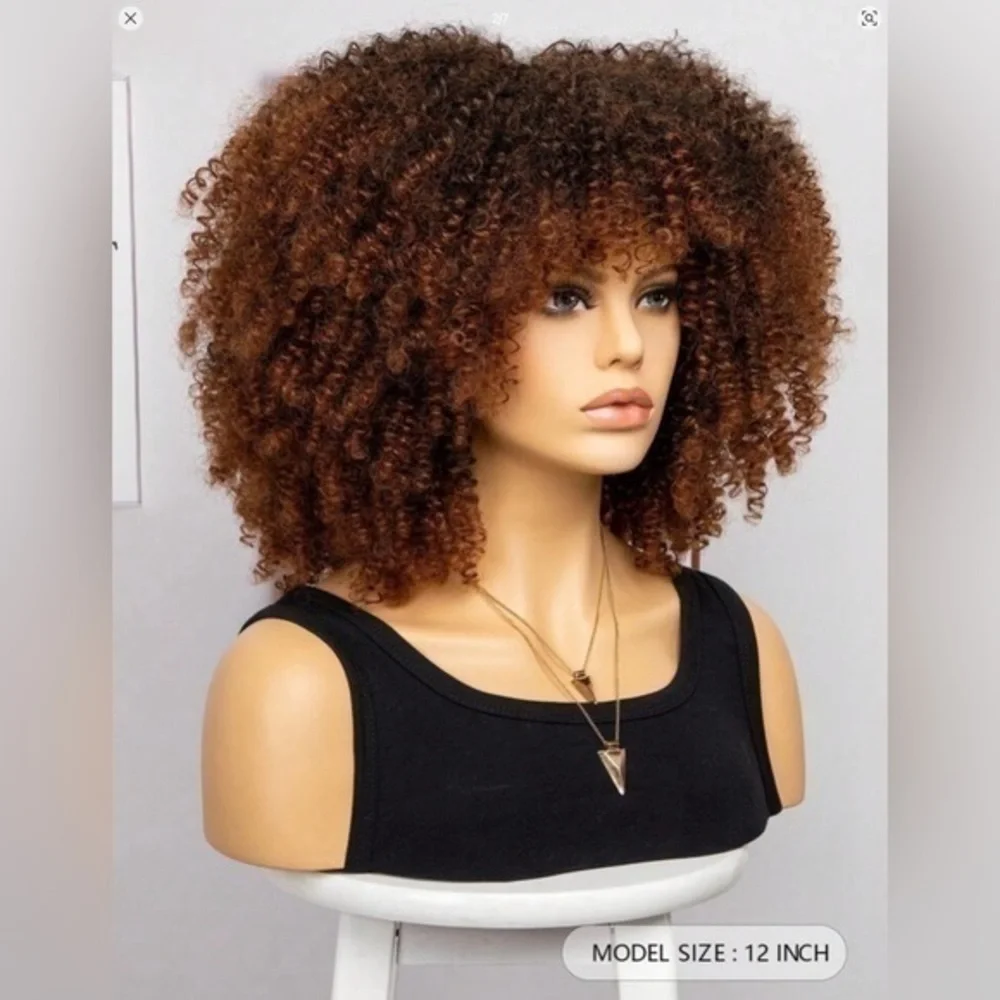 ✨NWT Afro Curly 12 Inch Synthetic Wigs Fibre Honey blonde 🍯